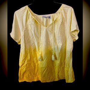 Kim Rogers yellow ombré top
